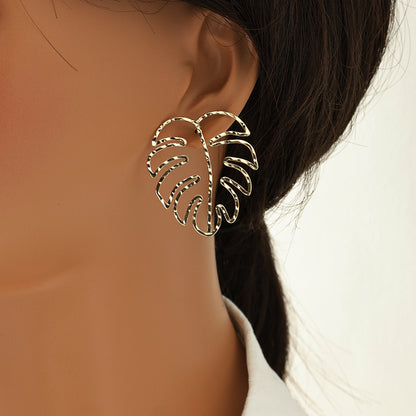 1 Piece Simple Style Leaves Mesh Alloy Ear Studs