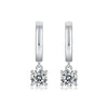 Simple Style Solid Color Sterling Silver Inlay Moissanite Drop Earrings