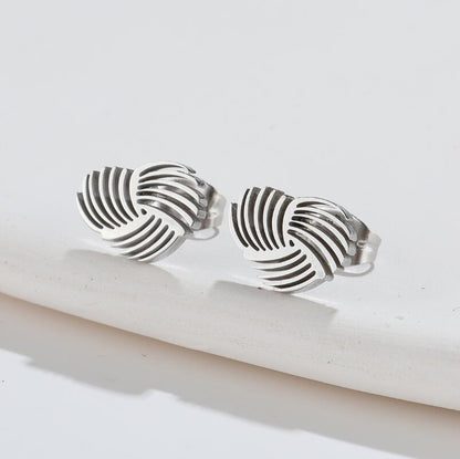 Fashion Geometric Titanium Steel Ear Studs Plating No Inlaid Stainless Steel Earrings