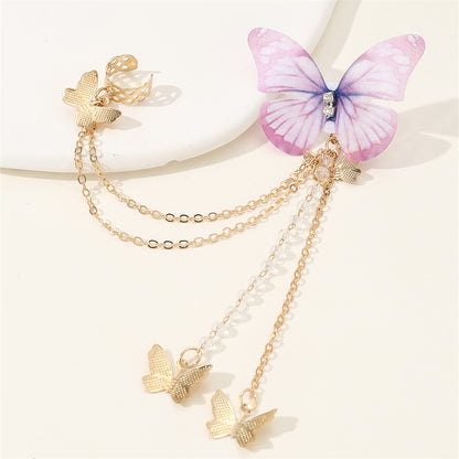 Wholesale Jewelry Fairy Style Sweet Butterfly Alloy Tassel Ear Cuffs