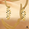 1 Pair Exaggerated Simple Style Leaves Plating Inlay Copper Zircon 18k Gold Plated Earrings