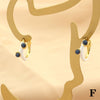 1 Pair Simple Style Geometric Enamel Plating Inlay Copper Opal 18k Gold Plated Hoop Earrings