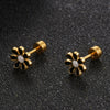 Simple Style Flower Titanium Steel No Inlaid Earrings Ear Studs