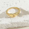 Elegant Heart Shape Copper Plating Inlay Zircon 14k Gold Plated Rings