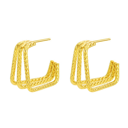 1 Pair Basic Classic Style Geometric Plating Stainless Steel Earrings