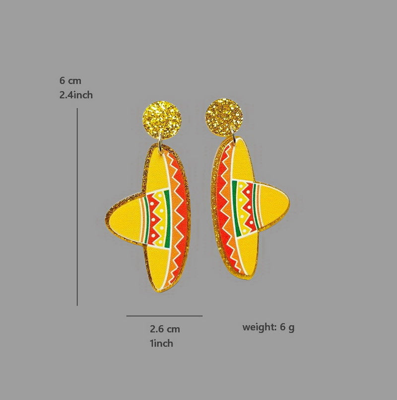 Wholesale Jewelry Lady Streetwear Cartoon Character Fruit Arylic Drop Earrings