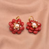 1 Pair Ethnic Style Flower Plating Inlay Copper Freshwater Pearl Zircon 18k Gold Plated Drop Earrings