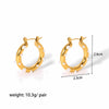 1 Pair Casual Circle Round Polishing Plating Inlay Stainless Steel Artificial Pearls 18k Gold Plated Earrings