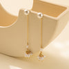 1 Pair Sweet Simple Style Geometric Plating Imitation Pearl Copper Drop Earrings