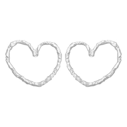 1 Pair Simple Style Heart Shape Plating Alloy Ear Studs