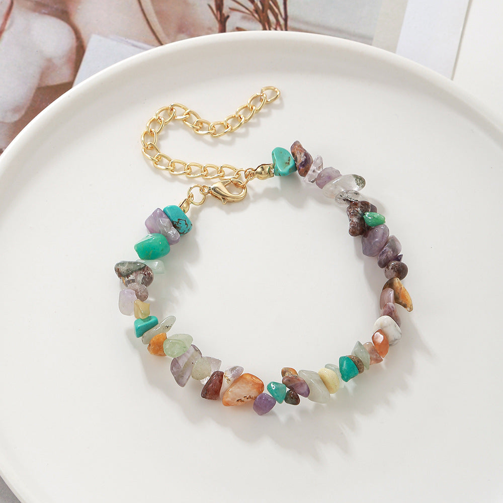 Beach Geometric Natural Stone Turquoise Irregular Bracelets