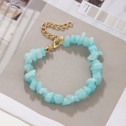 Beach Geometric Natural Stone Turquoise Irregular Bracelets