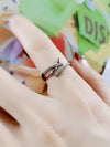 1 Piece Fashion Fish Tail Copper Inlay Artificial Pearls Zircon Open Ring