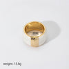 Simple Style Round Copper Enamel Plating 18k Gold Plated Wide Band Rings