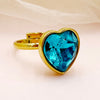 Elegant Lady Classic Style Heart Shape Stainless Steel Gold Plated Zircon Open Rings In Bulk