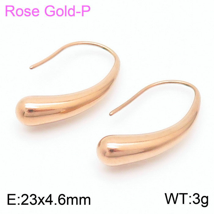 1 Pair Bridal Shiny C Shape Plating Stainless Steel 18k Gold Plated Ear Studs