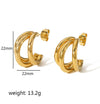 1 Pair Simple Style U Shape Plating Stainless Steel 18k Gold Plated Ear Studs