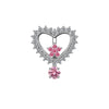 Modern Style Heart Shape Stainless Steel Alloy Copper Silver Plated Zircon Belly Ring In Bulk