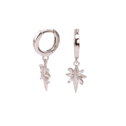 1 Pair Ig Style Star Plating Inlay Sterling Silver Zircon White Gold Plated Gold Plated Drop Earrings