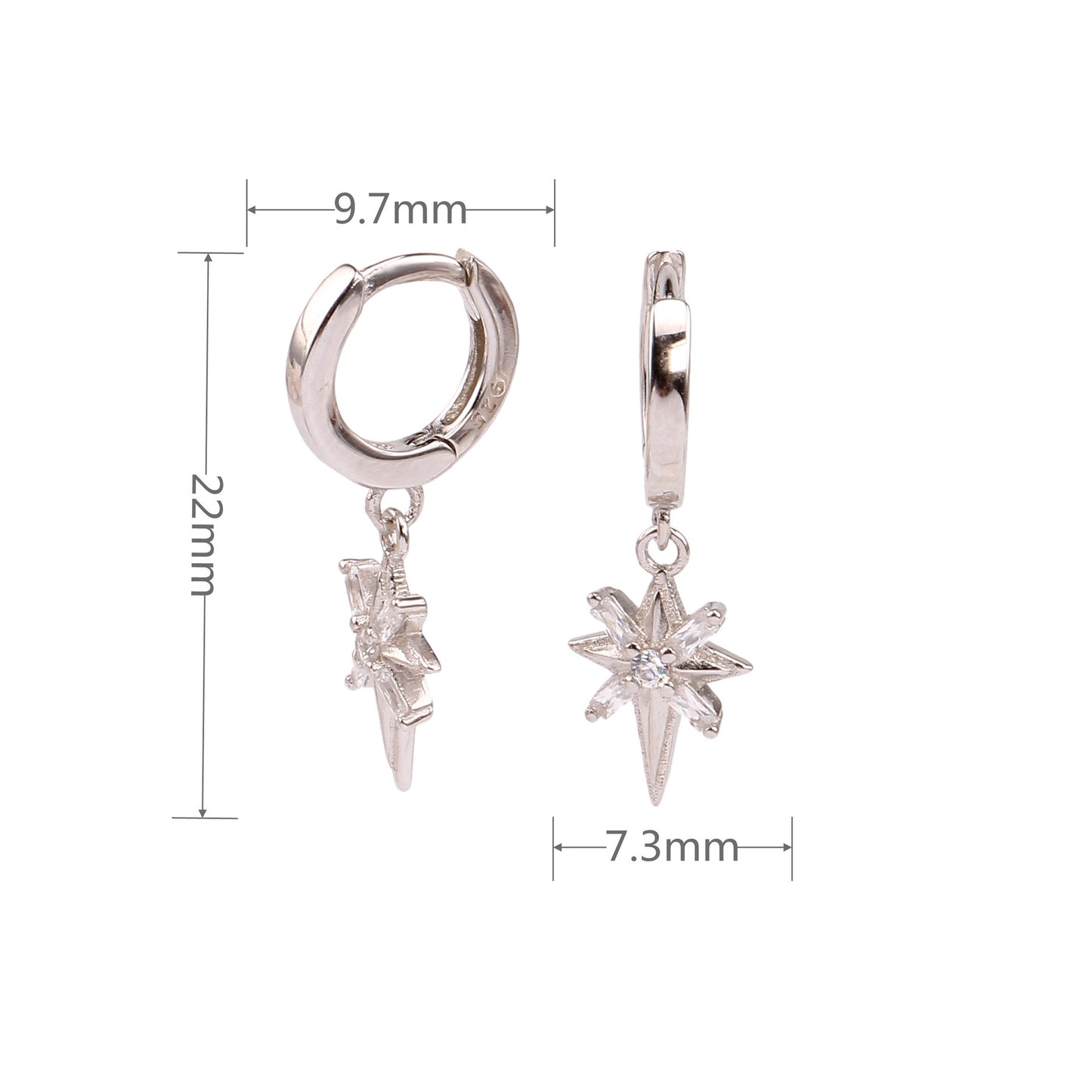 1 Pair Ig Style Star Plating Inlay Sterling Silver Zircon White Gold Plated Gold Plated Drop Earrings