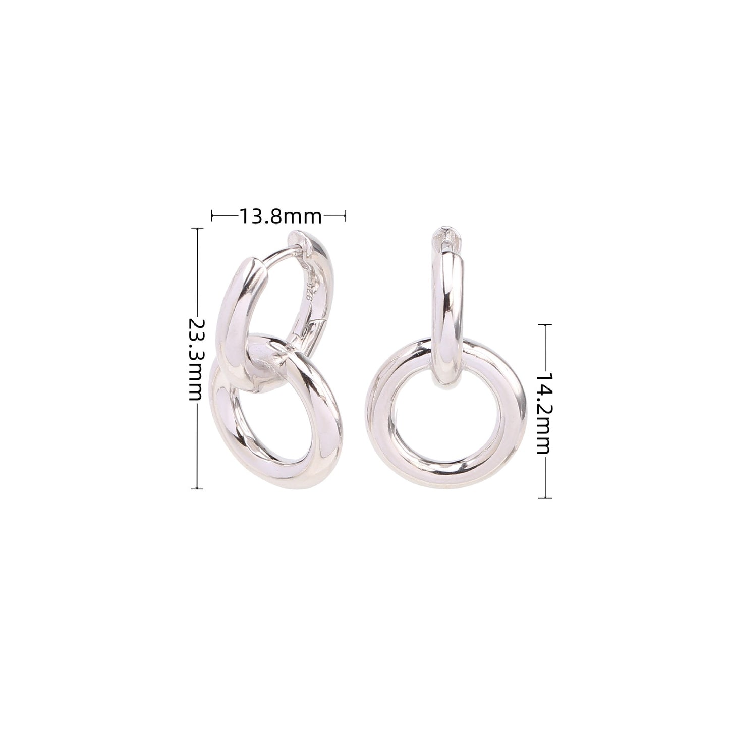 1 Pair Simple Style Circle Plating Sterling Silver White Gold Plated Gold Plated Drop Earrings