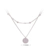 Basic Solid Color Sterling Silver Plating Gold Plated Double Layer Necklaces