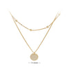 Basic Solid Color Sterling Silver Plating Gold Plated Double Layer Necklaces