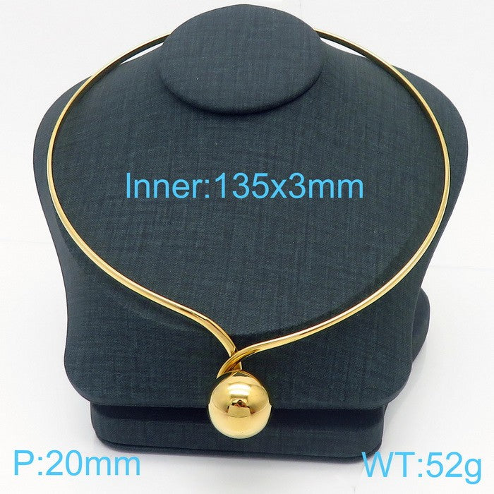 Commute Solid Color Titanium Steel Plating Gold Plated Choker