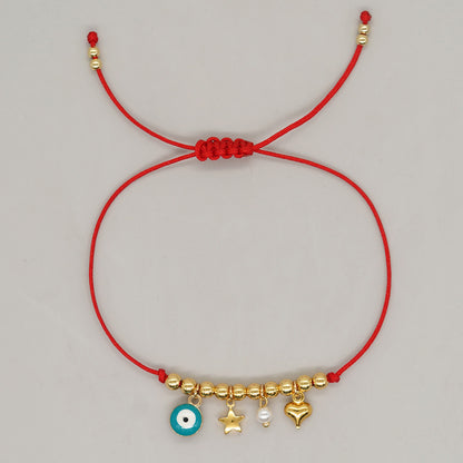 Casual Star Heart Shape Eye Alloy Rope Copper Bracelets In Bulk