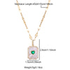 Princess Cute Commute Heart Shape Rectangle Stainless Steel Brass 18k Gold Plated Shell Zircon Pendant Necklace In Bulk