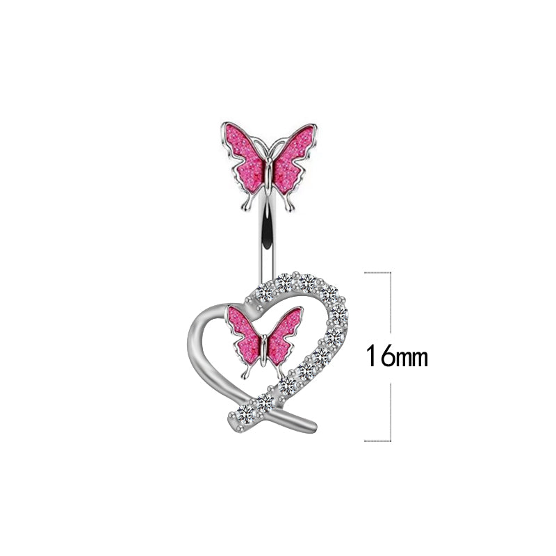 Cute Queen Bridal Four Leaf Clover Star Heart Shape Copper White Gold Plated Gold Plated Rhinestones Belly Ring In Bulk