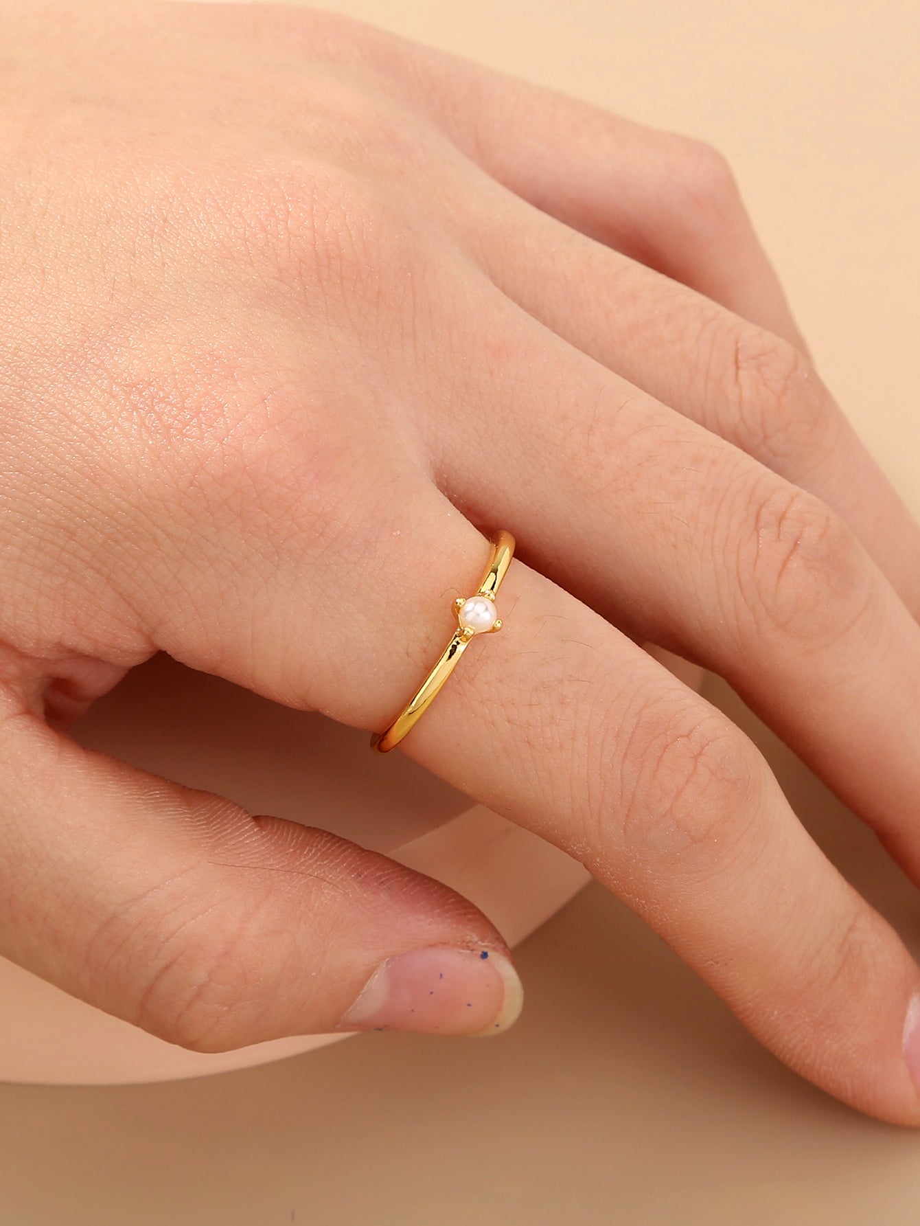 1 Piece Fashion Round Copper Plating Inlay Zircon Open Ring