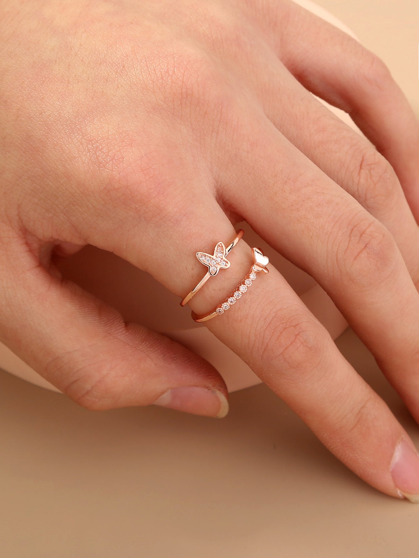 1 Piece Fashion Round Copper Plating Inlay Zircon Open Ring