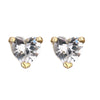 1 Pair Casual Elegant Simple Style Triangle Round Dots Heart Shape Plating Inlay Copper Zircon 18k Gold Plated Ear Studs