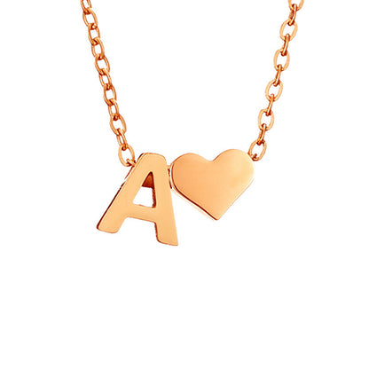 Fashion Jewelry Simple Heart-shaped Letter Women's Gold-plated Necklace Clavicle Chain Wholesale