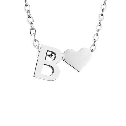 Fashion Jewelry Simple Heart-shaped Letter Women's Gold-plated Necklace Clavicle Chain Wholesale