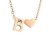 Fashion Jewelry Simple Heart-shaped Letter Women's Gold-plated Necklace Clavicle Chain Wholesale