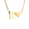 Fashion Jewelry Simple Heart-shaped Letter Women's Gold-plated Necklace Clavicle Chain Wholesale