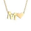 Fashion Jewelry Simple Heart-shaped Letter Women's Gold-plated Necklace Clavicle Chain Wholesale