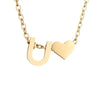 Fashion Jewelry Simple Heart-shaped Letter Women's Gold-plated Necklace Clavicle Chain Wholesale