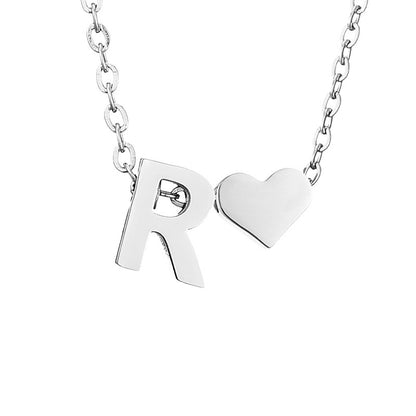 Fashion Jewelry Simple Heart-shaped Letter Women's Gold-plated Necklace Clavicle Chain Wholesale