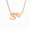 Fashion Jewelry Simple Heart-shaped Letter Women's Gold-plated Necklace Clavicle Chain Wholesale