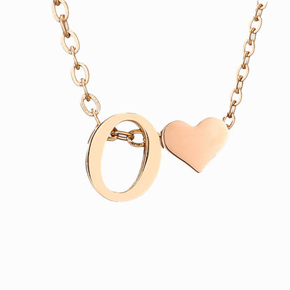 Fashion Jewelry Simple Heart-shaped Letter Women's Gold-plated Necklace Clavicle Chain Wholesale