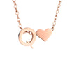 Fashion Jewelry Simple Heart-shaped Letter Women's Gold-plated Necklace Clavicle Chain Wholesale