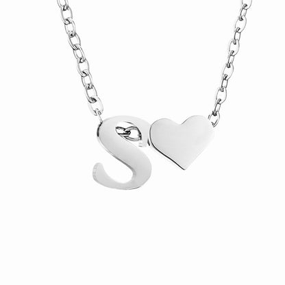 Fashion Jewelry Simple Heart-shaped Letter Women's Gold-plated Necklace Clavicle Chain Wholesale