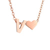 Fashion Jewelry Simple Heart-shaped Letter Women's Gold-plated Necklace Clavicle Chain Wholesale