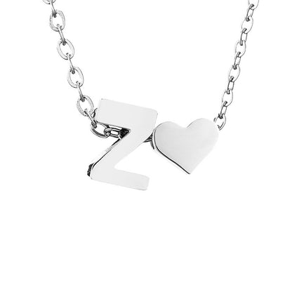 Fashion Jewelry Simple Heart-shaped Letter Women's Gold-plated Necklace Clavicle Chain Wholesale