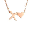 Fashion Jewelry Simple Heart-shaped Letter Women's Gold-plated Necklace Clavicle Chain Wholesale