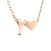 Fashion Jewelry Simple Heart-shaped Letter Women's Gold-plated Necklace Clavicle Chain Wholesale