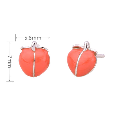 1 Pair Simple Style Peach Epoxy Sterling Silver Ear Studs